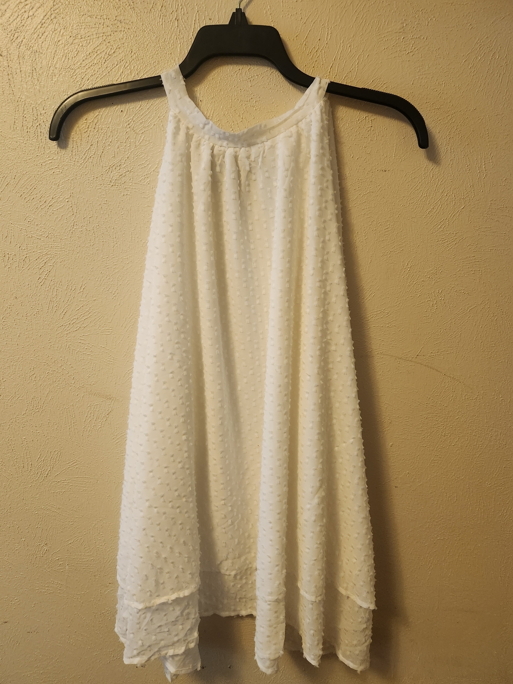 Monroe & Main White Swiss Dot Halter Swing Top